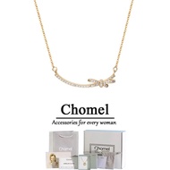 SNOW & CHOMEL Clavicle Necklace Women Sterling Silver Smile Bow Light Luxury Niche Design ins Simple