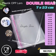 (Can Mix! Contents 100 pcs! Double Seal) OPP Plastic Glue/7x23/8x23/9x23/10x23/11x23/12x23/13x23/14x