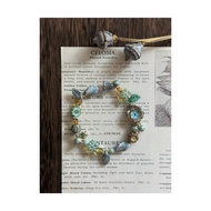 椿不迟CHUNCHI Original "Monet Water Lilies" Vintage Retro Czech Bead Bracelet C6ZO Handmade Jewelry Boh