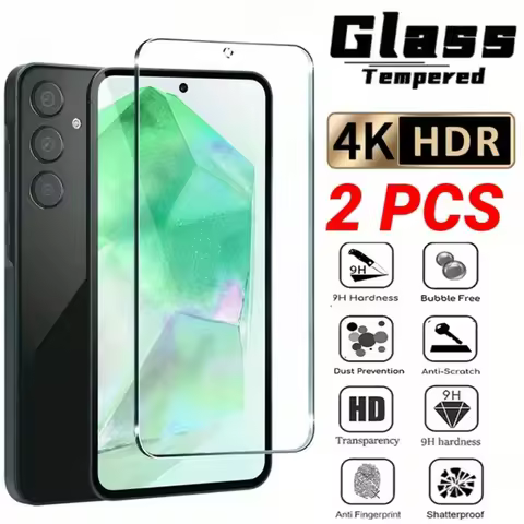 2Pcs High Definition Screen Protector for Samsung Galaxy A15 A23 A26 A35 A36 A55 Tempered Glass for 