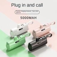 2024 Latest 2 in 1 Mini Powerbank Portable 5000mAh Fast Charger Lightweight Small Power Bank External Battery