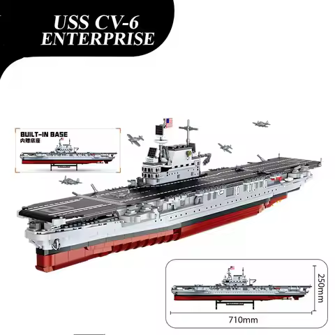 FC4206 Military Battleship Series Missouri Battleship Crusier Model Building Blocks Bismarck Cruiser