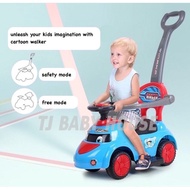 Aero ride on baby push car baby walker with safety bar [English]