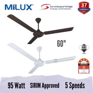 MILUX CEILING FAN 60” MCF-600WH REGULATOR / KIPAS SYLING 60” EUROWIND WHITE COLOUR