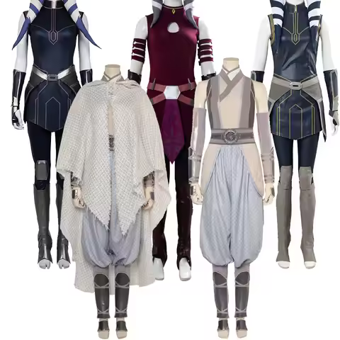 Women Asoka Cosplay Hat Costume Movie Space Battle Roleplay Cloak White Suit Vest Pants Hats Outfits