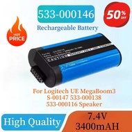 New Battery 533-000146 7.4V 3400mAh 25.16Wh for Logitech UE MegaBoom3 S-00147 533-000138 533-000116 