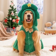 Xmas Dog Clothes for large dog, Thick Warm Fleece Hoodie Winter Coat for Golden Retriever Labrador L
