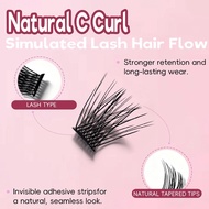 Glue-free 120 Clusters Natural Korean False Eyelashes 9-13mm C Curl New Manga Self Adhesive G3k1