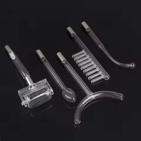 Purple High Frequency Electrodes Glass Tube Facial Body Electrotherapy Wand Acne Spot Remover Beauty