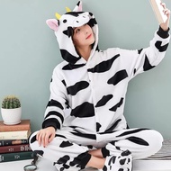 Adult Kigurumi Cow Onesie Sleepwear Animal Cosplay Costume Homewear Jumpsuit For Women (Without Shoes and Gloves)