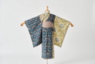 威廉莫里斯兒童浴衣(William Morris)小孩浴衣和服藍色