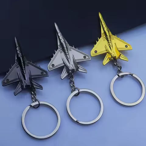 Men's Metal Fighter Keychain Gadgets For Man Battleplane Key Chain On Bag Car Trinket Jewelry Boyfri