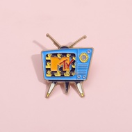 Old-school TV Screen Brooch Metal Badges Creative Brooch Badges Funny Accessories Gift for Kids Frie