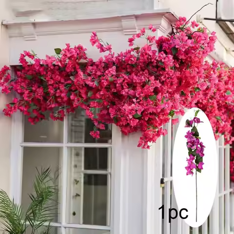 1pc 76cm Artificial Bougainvillea Flower Garland Floor Mounted Vine for Outdoor Wall Arch Wedding Ce