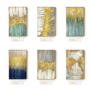 Big Wall Painting Morden Abstract Grey Green Golden Dots Painting Canvas Wall Pictures for Corridor 