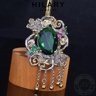 HILARY JEWELRY Women Silver Ring Accessories Korean Two-Color Adjustable Perempuan 純銀戒指 Retro Emerald Original For Sterling Perak Cincin 925 R2130