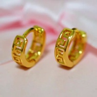 916 Gold Springs Earrings Series /Subang Katup Emas 916 Great Wall Pattern Gold Earrings 916