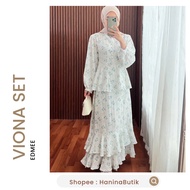 (READY TO SHIP) VIONA SET BROKEN WHITE SIZE XL by EDMEE | EDMEEOUTFIT | ONE SET VINTAGE SKIRT