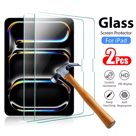 2Pcs 9H Tempered Glass Screen Protector for Ipad A16 11th Pro 13 11 12.9 M4 Air 11 13 2025 5 4 3 2 M