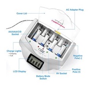 通用智能電池充電器兼容 AA、AAA、C、D、9V Ni-MH Ni-CD 可充電電池和鹼性電池  gfyckp Universal Smarter Battery Charger Compatible for AA, AAA, C, D, 9V Ni-MH Ni-CD Rechargeable Batteries and ALKALINE BATTERIES 磁吸充電 USB無線電池充電機 2A3A充電器 充電寶 充電座 快速充電機 鋰電池充電器 lithium battery charger