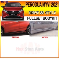 ❐❈◇PERODUA MYVI 2021-2022 NEW MYVI DRIVE68 STYLE FULLSET BODYKIT (D68,68,DRIVE 68) ABS BUMPER SKIRT LIP CAR BODYKIT