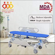 [MDA Approved] Hospital Nursing Ambulance Bed Stretcher + Mattress + Infusion IV Pole Stand