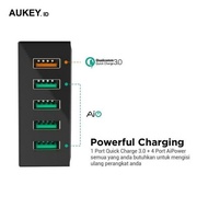 Spesial Aukey Charger Port 5 Charger Iphone Samsung QC 3.0 fast