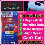 Thailand SIM CARD TRUEMOVE DTAC 7 Days UNLIMITED INTERNET