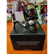 (USED/ TERPAKAI) Shimano Vanford 2020 C3000HG + tali braid PE 20lb 200m + gomexus round knob