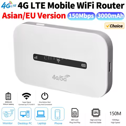 4G LTE Mobile WiFi Router Support 8 To 10 Users 150Mbps Portable WiFi Hotspot with SIM Card Slot Mod