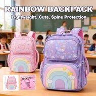 Cute Schoolbag Lightweight Spine Protection Beg Beg Sekolah Girl Rainbows Girl Schoolbag