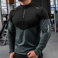 Mens Gym Compression Shirt Male Rashgard Fiess Long Sleeves Running Clothes Homme Tshirt Football Jersey Sportswear Dry