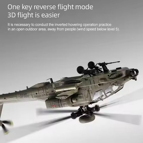 310MM 6CH C170 AH-64D Remote Control Helicopter Aircraft for Adults Expert 1/48 RC Heli Maintain Alt