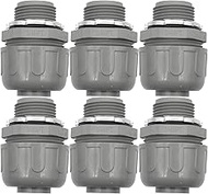 TOMSHIELE 6 Pack 3/4 Inch PVC Conduit Fittings, 180-Degree Liquid Tight Connector, Non-Metallic Conn