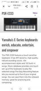 Yamaha PSR-E333 電子琴 冇火牛需要自己 配置