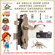 AB Grille Door Lock Handle Set Security Entrance Gate Lock St Kunci Pintu Depan Pagar Rumah Guchi