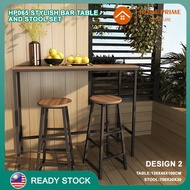 HOME PRIME HP065 Stylish Bar Table Set (1 TABLE + 2 BAR STOOLS) Dining Table Kitchen Bar Furniture D