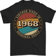 55Th Birthday Vintage Made In 1968 Mens T-Shirt 100% Cotton