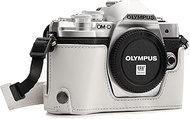 Megagear MG1354 Olympus OM-D E-M10 Mark III Ever Ready Leather Camera Half Case and Strap, with Batt