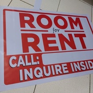 ♞2pcs Room For Rent Signage | Room For Rent Tarpaulin Signage | 1.5ft x 2ft