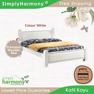 Princeton Queen Size Solid Wood Bed / Katil Kayu / Wooden Pull Out / Solid Wood Bed / Queen Size Bed / SW Harmony Series