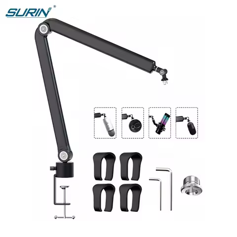Microphone Arm Boom, Pantograph for Microphone, Microphone Stand, Flexible Arm Stand Cantilever Brac