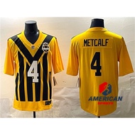 Men's Pittsburgh Steelers DK Metcalf 1933 Throwback Yellow Limited American Football Jersey
