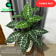 DAUN AGLONEMA ARTIFICIAL DAUN KELADI PLASTIK POT BUNGA HIAS ARTIFISIAL DAUN KELADI HIAS DEKORASI POH