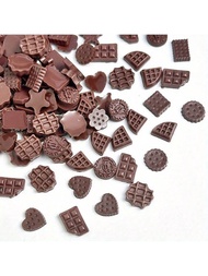 20/50/100pcs/Mixed Random Resin Chocolate Replica Decorative Nail Art Set, For Manicure & DIY Crafts