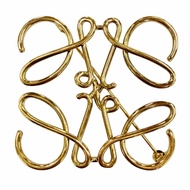 全新 ◇ LOEWE Anagram 標誌胸針配件5 x 5公分 金色 女士
