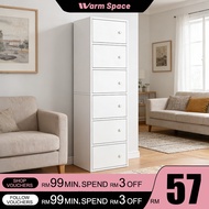 Storage Cabinet Multipurpose Shelf 6 Tier Bookshelf with Doors Bookshelf Cabinet Rak Buku Book Cabin