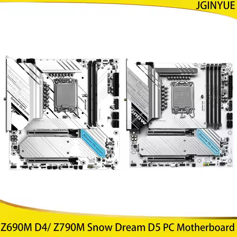 1PC Z690M D4/ Z790M Snow Dream D5 PC Motherboard M.2 NVME Intel DDR4/DDR5 Dual Channels 24.5CMx24.5C