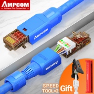 AMPCOM CAT6A Tool-Free UTP RJ45 Termination Plug, CAT6A CAT6 RJ45 Crimper Free. Multiple Colors Avai