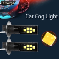 FOREVERGO 2Pcs LED Bulb 3030 12SMD 6000K White H3 Car Fog Light DRL Brake Driving Lamp J7M9